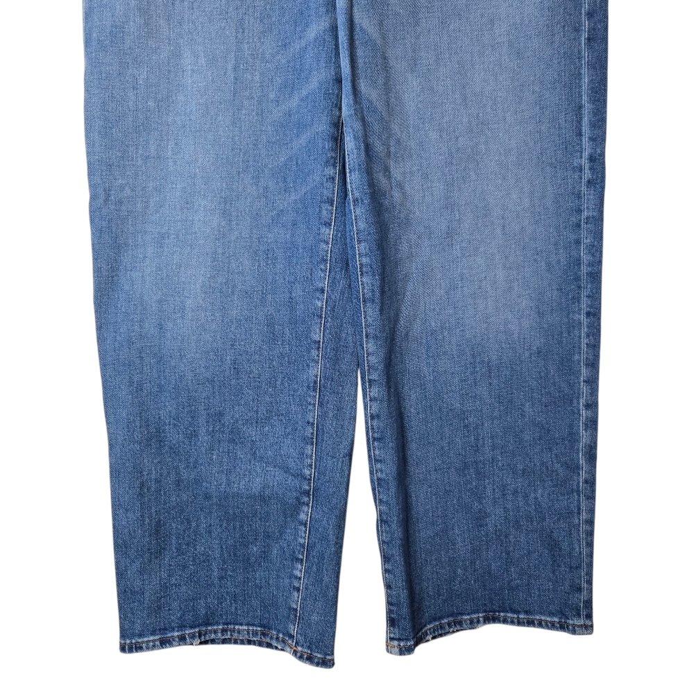 Madewell Curvy Slim Wide-Leg Cropped Blue Jeans 29 Tall - Picture 7 of 15